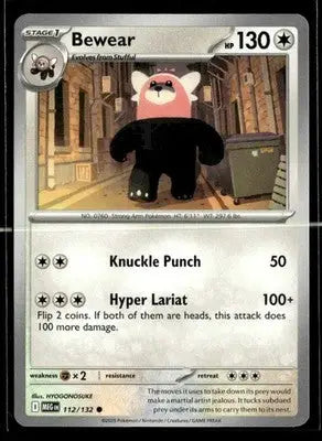 ME01: Mega Evolution Bewear Common,Colorless #112/132 - Pokémon Card Single