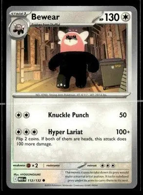 ME01: Mega Evolution Bewear Common,Colorless #112/132 - Pokémon Card Single
