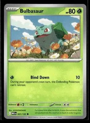 ME01: Mega Evolution Bulbasaur Common,Grass #001/132 NM - Pokémon Card Single