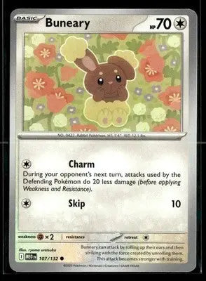 ME01: Mega Evolution Buneary Common,Colorless #107/132 NM - Pokémon Card Single