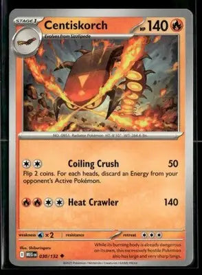 ME01: Mega Evolution Centiskorch Uncommon,Fire #030/132 - Pokémon Card Single