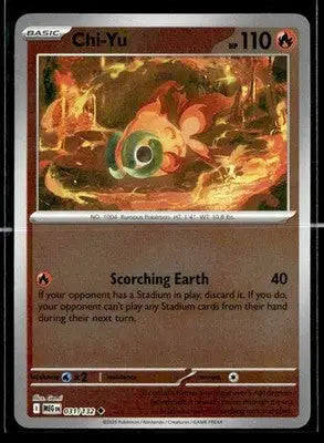 ME01: Mega Evolution Chi-Yu Reverse Holo Uncommon,Fire #031/132 NM - Pokémon Card Single