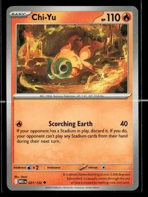ME01: Mega Evolution Chi-Yu Uncommon,Fire #031/132 NM - Pokémon Card Single