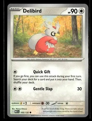 ME01: Mega Evolution Delibird Common,Colorless #105/132 - Pokémon Card Single