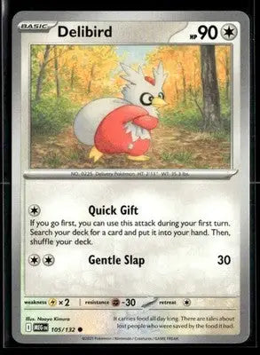 ME01: Mega Evolution Delibird Common,Colorless #105/132 NM - Pokémon Card Single