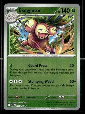 ME01: Mega Evolution Exeggutor Reverse Holo Uncommon,Grass #005/132