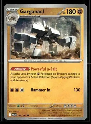 ME01: Mega Evolution Garganacl Uncommon,Fighting #084/132