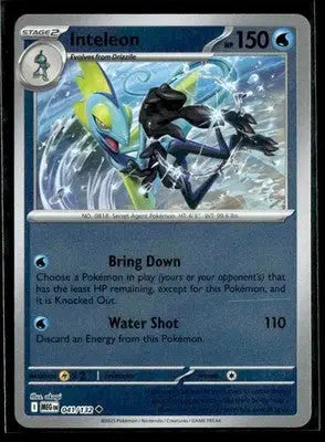 ME01: Mega Evolution Inteleon Reverse Holo Uncommon,Water #041/132