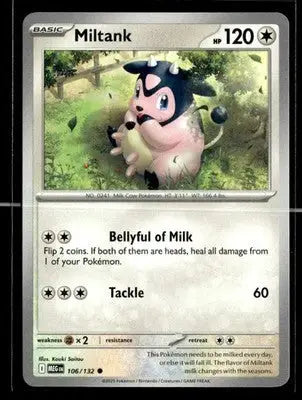 ME01: Mega Evolution Miltank Common,Colorless #106/132 - Pokémon Card Single