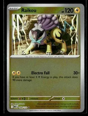 2025 Mega Evolution Raikou #048/132 Reverse Holo Rare NM - Pokémon Card Single