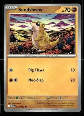 ME01: Mega Evolution Sandshrew Common,Fighting #068/132 - Pokémon Card Single