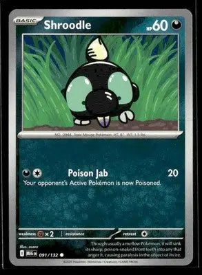 ME01: Mega Evolution Shroodle Common,Darkness #091/132