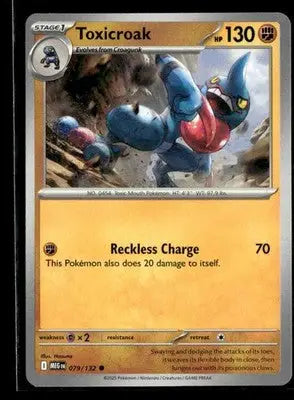 ME01: Mega Evolution Toxicroak Common,Fighting #079/132 - Pokémon Card Single