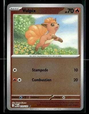 2025 Mega Evolution Vulpix #019/132 Reverse Holo Common NM - Pokémon Card Single