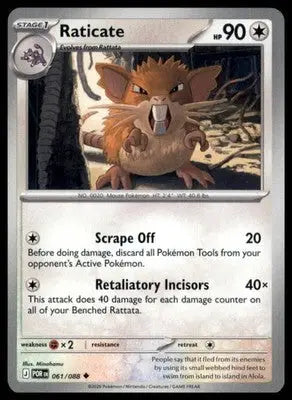 ME03: Perfect Order Raticate 061/088 Uncommon Regular POR 2026 - Pokémon Card Single