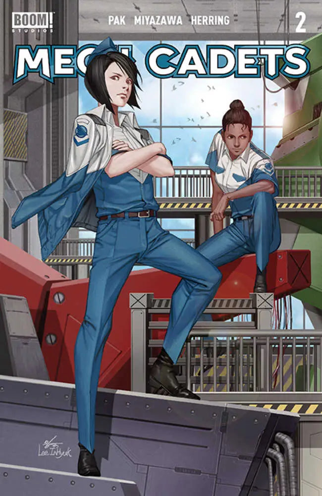 Mech Cadets #2 Cover B Variant Lee comic book cover featuring two characters in blue uniforms