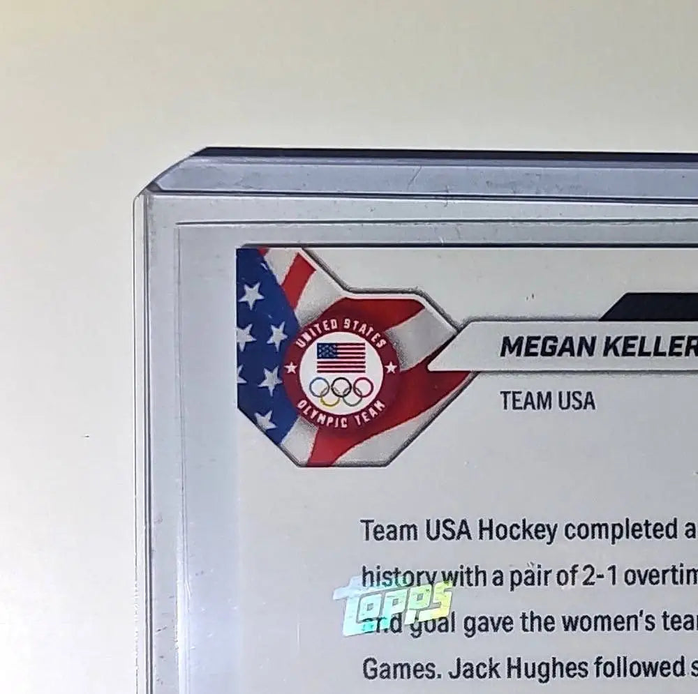 Megan Keller / Jack Hughes 2026 Topps Now #19 Team USA Olympics Card