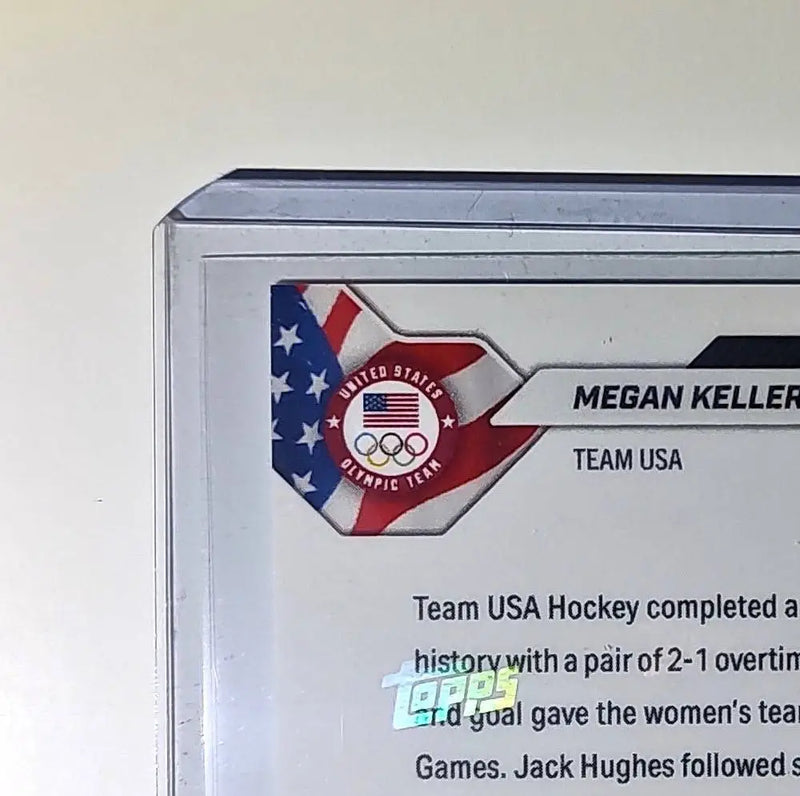 Megan Keller / Jack Hughes 2026 Topps Now #19 Team USA Olympics Card