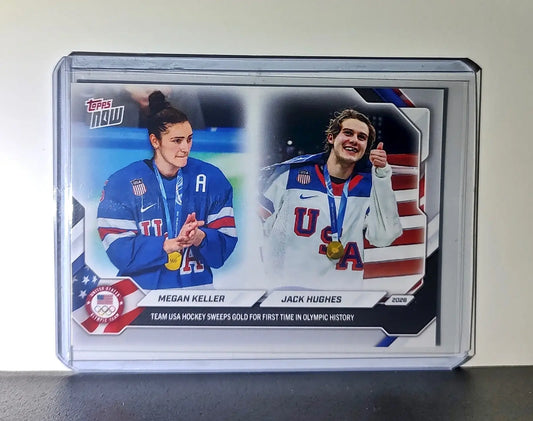 Megan Keller / Jack Hughes 2026 Topps Now #19 Team USA Olympics Card - Hockey Card Single