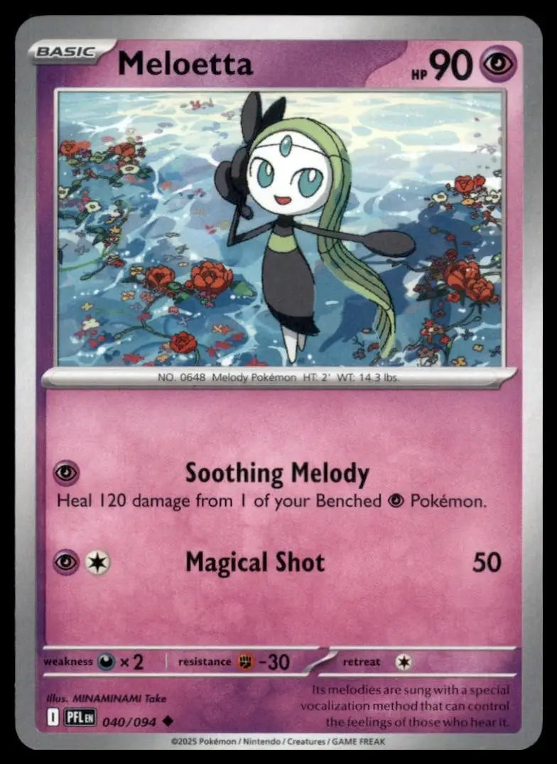 Meloetta 040/094 Me02: Phantasmal Flames Regular Pokemon - Pokémon Card Single