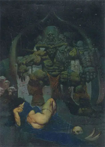 Monstrous green creature with multiple arms on throne for Melting Pot Promo Card