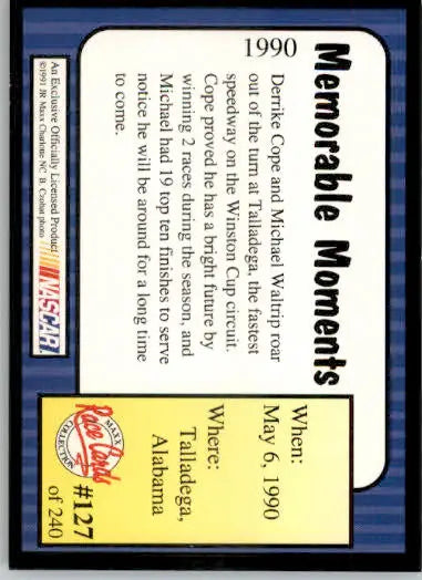 Memorable Moments - 1991 Maxx - #127 - Racing - Racing Card Single