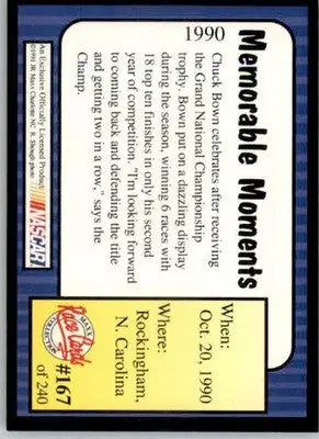 Memorable Moments - 1991 Maxx - #167 - Racing - Racing Card Single
