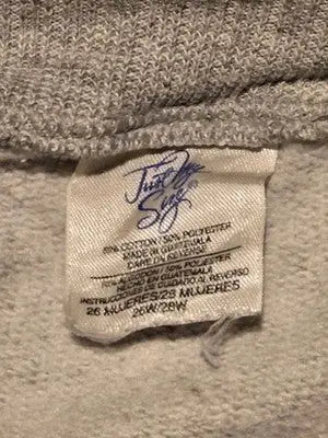 Mens L 26-28W Light Gray Pullover Sweatshirt V-Notch Cotton Polyester Oversized - Apparel