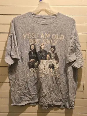 Men’s Tee No Tag Gray - Yes I Am Old - The Doors - Photo Vintage Crew Neck Shirt - Apparel