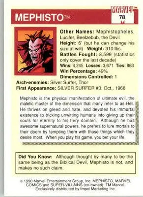 Mephisto - 1990 Impel Marvel Universe - #78 - Non_sport - Non-Sports Card Single
