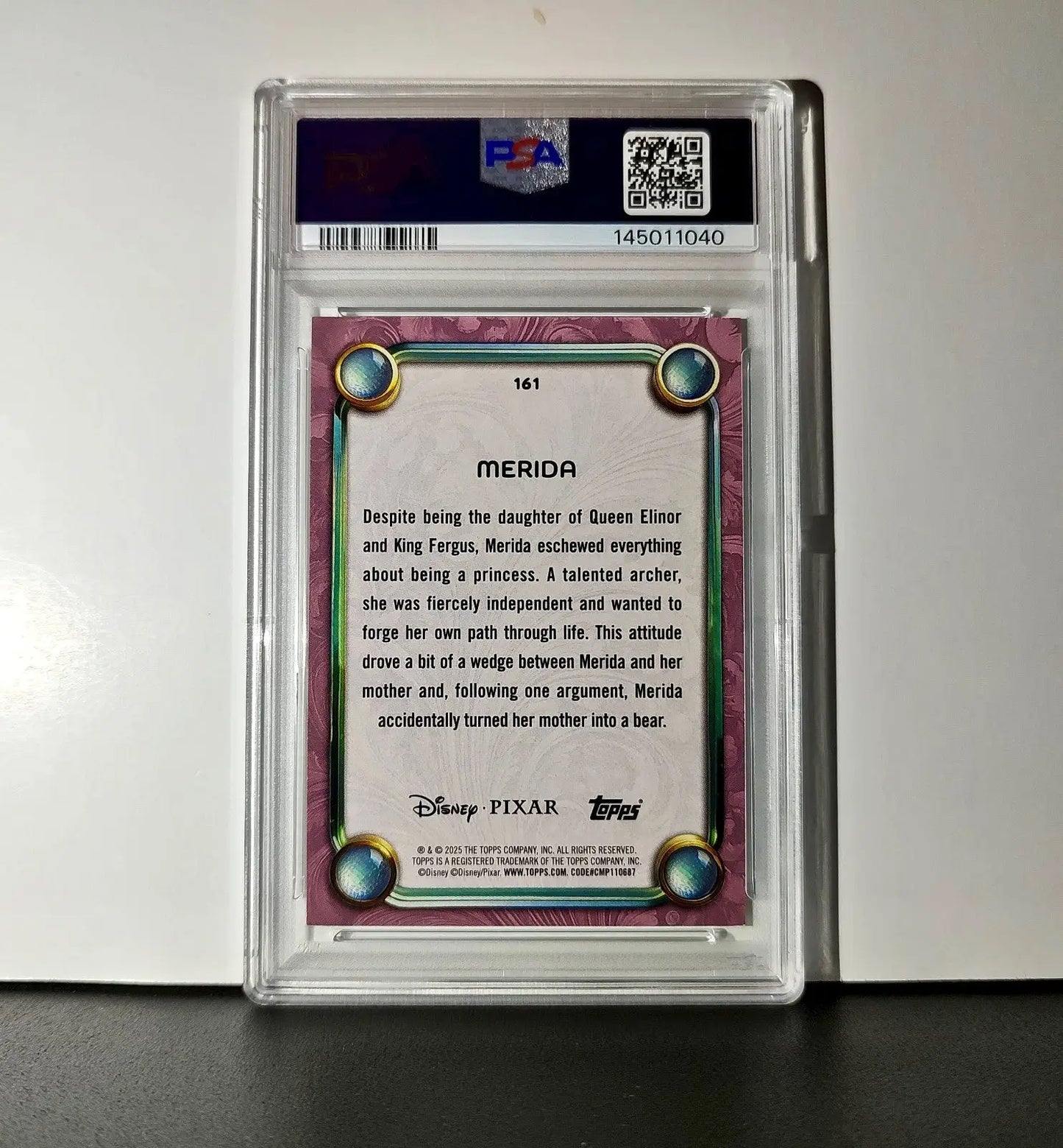 Merida 2025 Topps Disney Cartoon Princess #161 Card Brave PSA 9