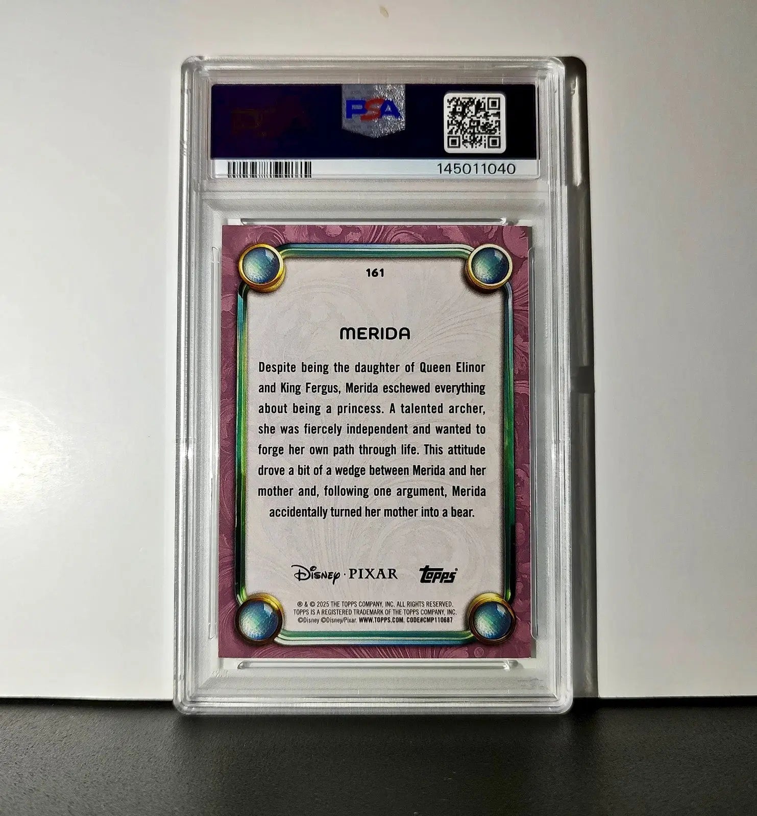 Merida 2025 Topps Disney Cartoon Princess #161 Card Brave PSA 9