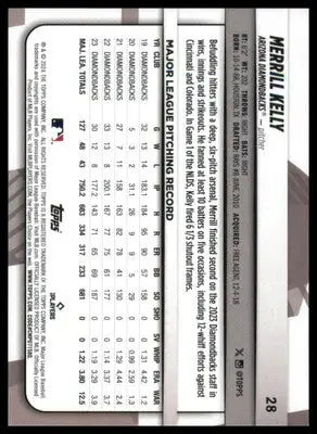 Merrill Kelly 2024 Topps Big League #28 Arizona Diamondbacks - Baseball Card Single