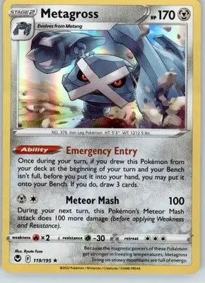 Metagross - SWSH12: Silver Tempest - 119/195 - Holo LP - Pokémon Card Single