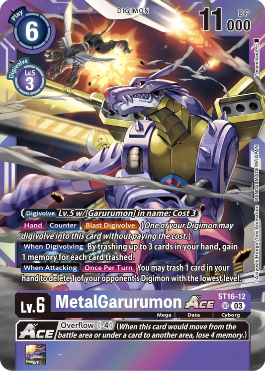 MetalGarurumon Digimon card from the Royal Knights Booster Box Topper collection