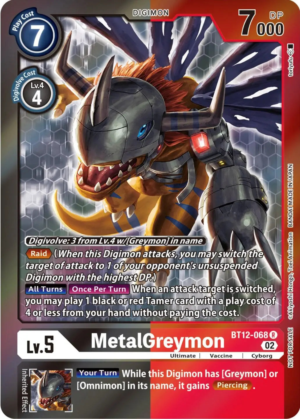 MetalGreymon [BT12-068] Tamer Party special card from Across Time Promos series