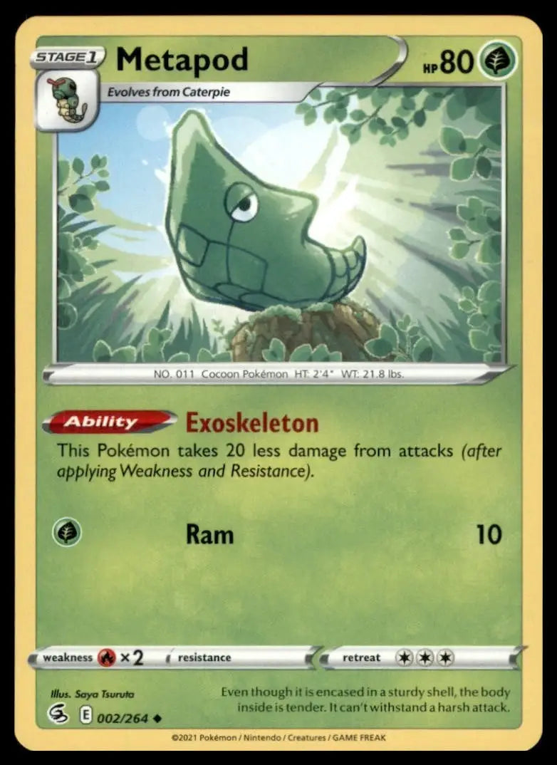 Metapod 002/264 Swsh08: Fusion Strike Regular Pokemon - Pokémon Card Single