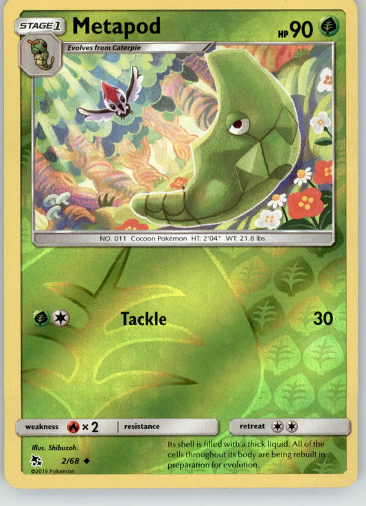 Metapod - Hidden Fates - 2/68 - Reverse Holo LP Pokemon - Pokémon Card Single