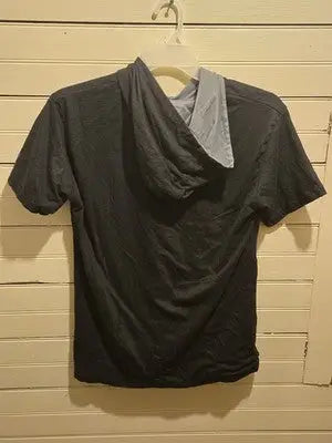 Mets T-Shirt Mens L Hooded Short Sleeve Black Citi Sleeve Logo Team Script - Apparel