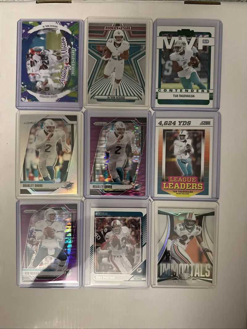 Miami Dolphins 20 Card Lot - Tua Chubb Marino Achane Waddle Hill+++ - Football Card Lot