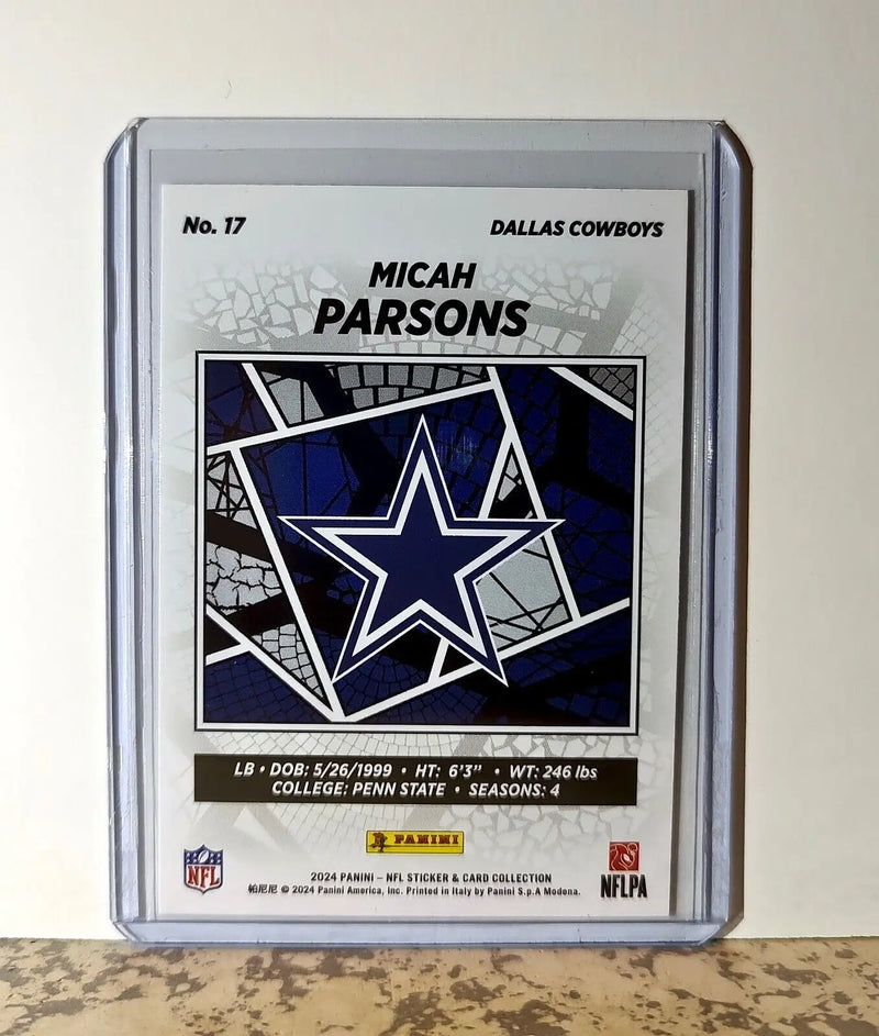 Micah Parsons 2024 Panini NFL #17 Sticker Card Dallas Cowboys