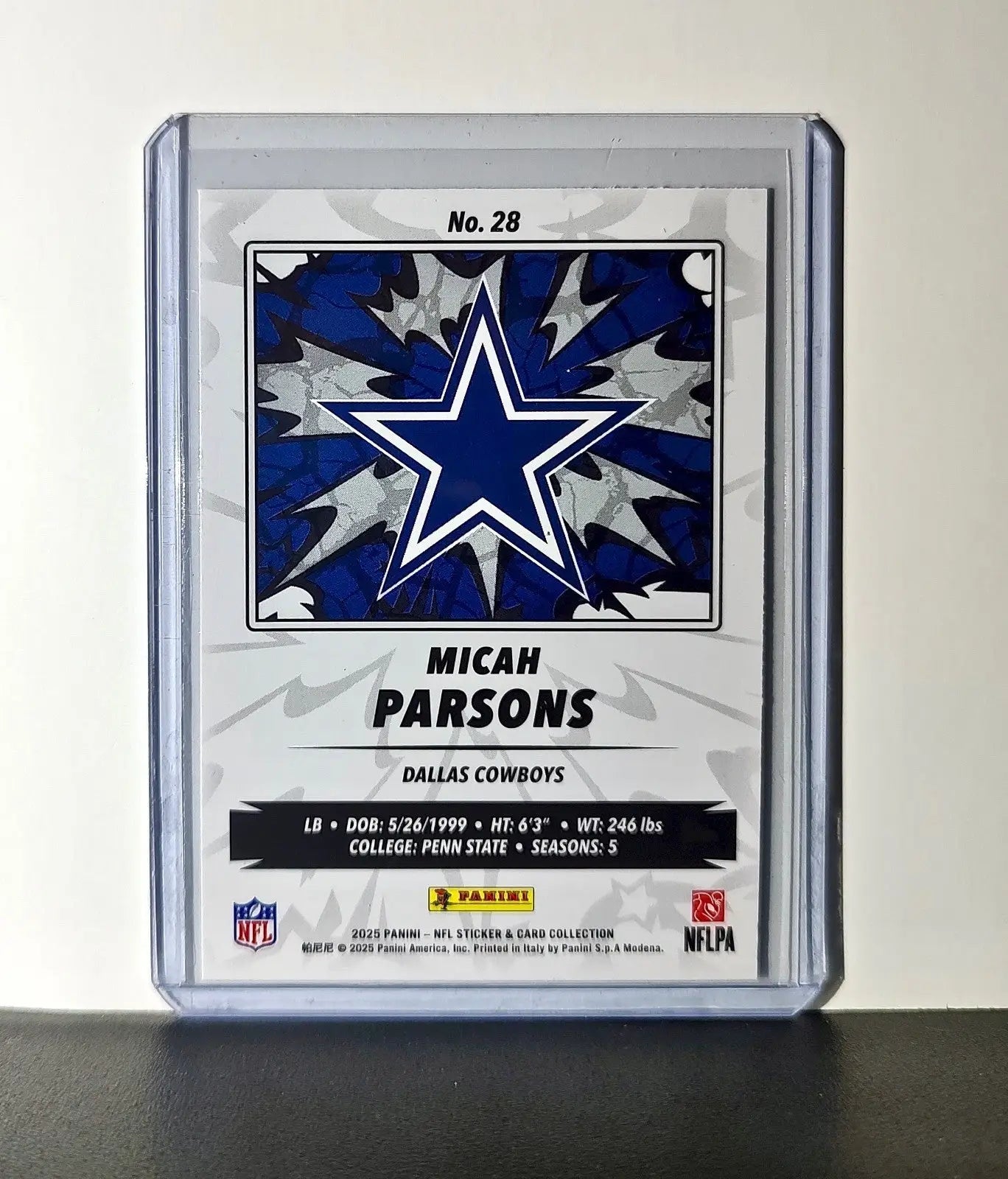 Micah Parsons 2025 Panini NFL #28 Sticker Card Dallas Cowboys - Football Card Single
