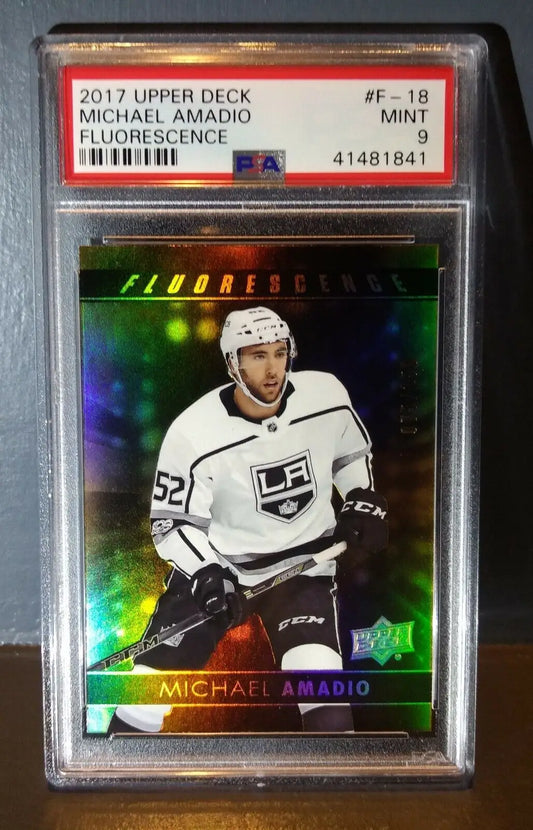 Michael Amadio 2017 Upper Deck Fluorescence #F-18 Hockey Card PSA 9 MINT - Hockey Card Single