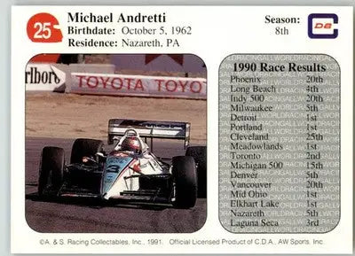 Michael Andretti - 1991 All World - #25 - Racing - Racing Card Single