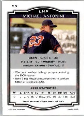 Michael Antonini - 2008 Razor Signature Series - #55 - AUTO Baseball - Baseball Card Single