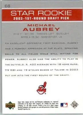Michael Aubrey - 2003 Upper Deck Prospect Premieres - #68 - AUTO Baseball - Baseball Card Single