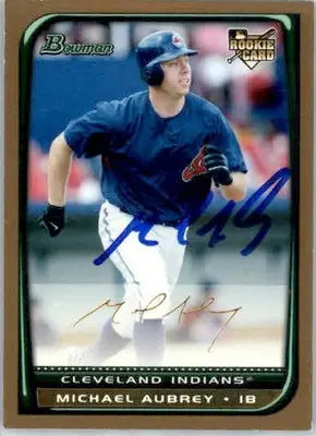 Michael Aubrey - 2008 Bowman Draft Picks & Prospects - #BDP2 - RC AUTO Gold - Baseball Card Single