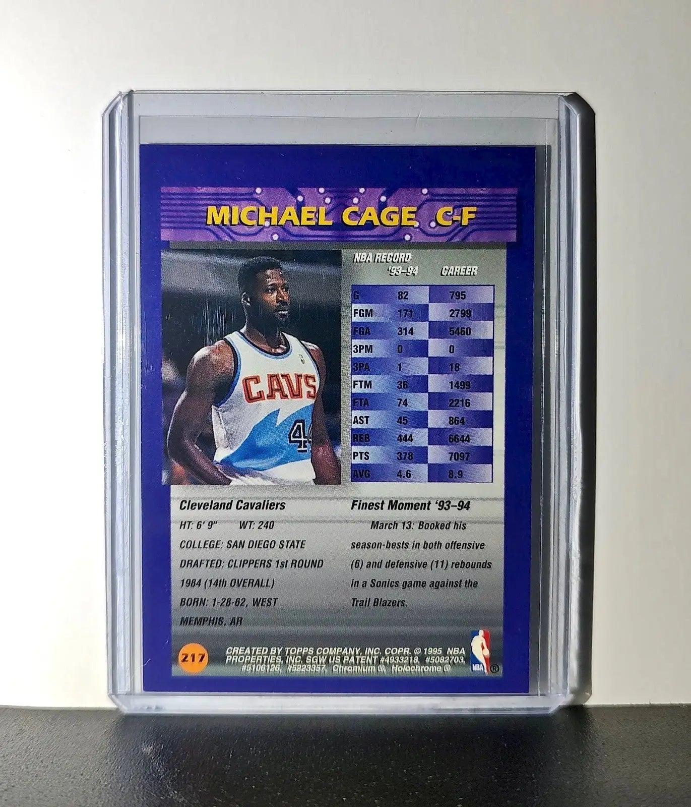 Michael Cage 1994-95 Topps Finest #217 Basketball Card
