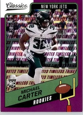 Michael Carter - 2021 Panini Classics - #185 - RC Timeless Tributes Purple #/50 - Football Card Single