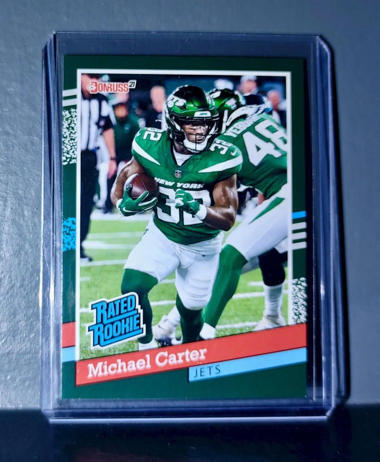 Michael Carter 2021 Panini NFL Rated Rookie Retro #28 Rookie Card 1/2231 - Football Card Single